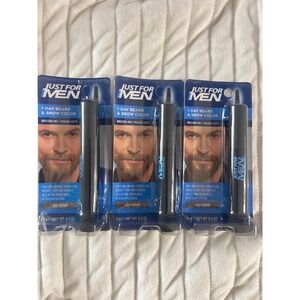 3 Just For Men 1-Day Beard & Brow Color Light Brown Temporary Gray Coverage